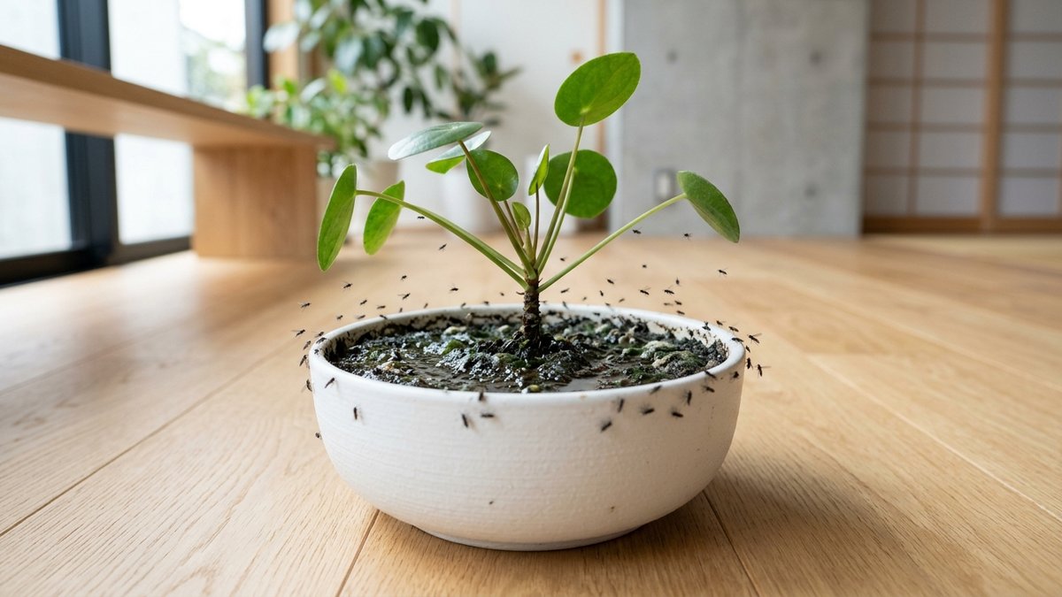観葉植物のコバエ発生｜湿った土が原因でキノコバエが発生