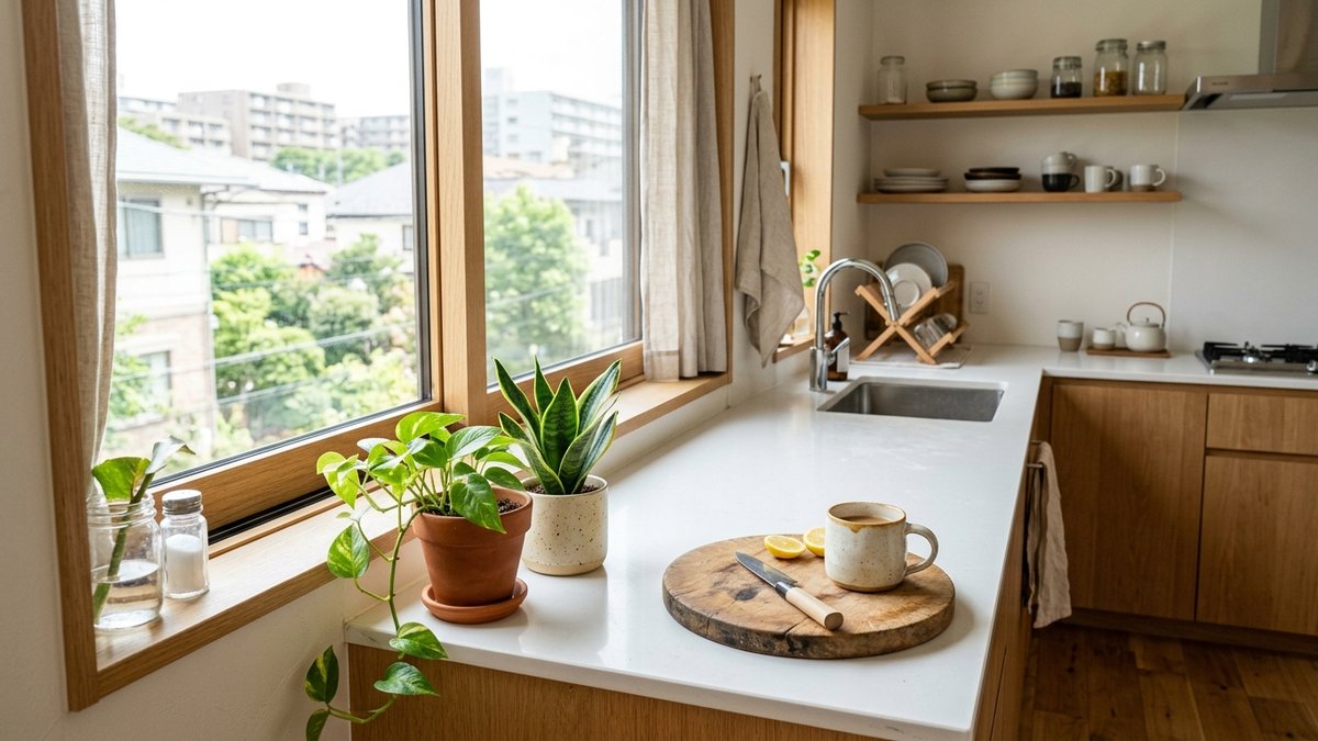 キッチンの観葉植物おすすめ10選｜油はね・虫を防ぐ置き方と火水を整える風水